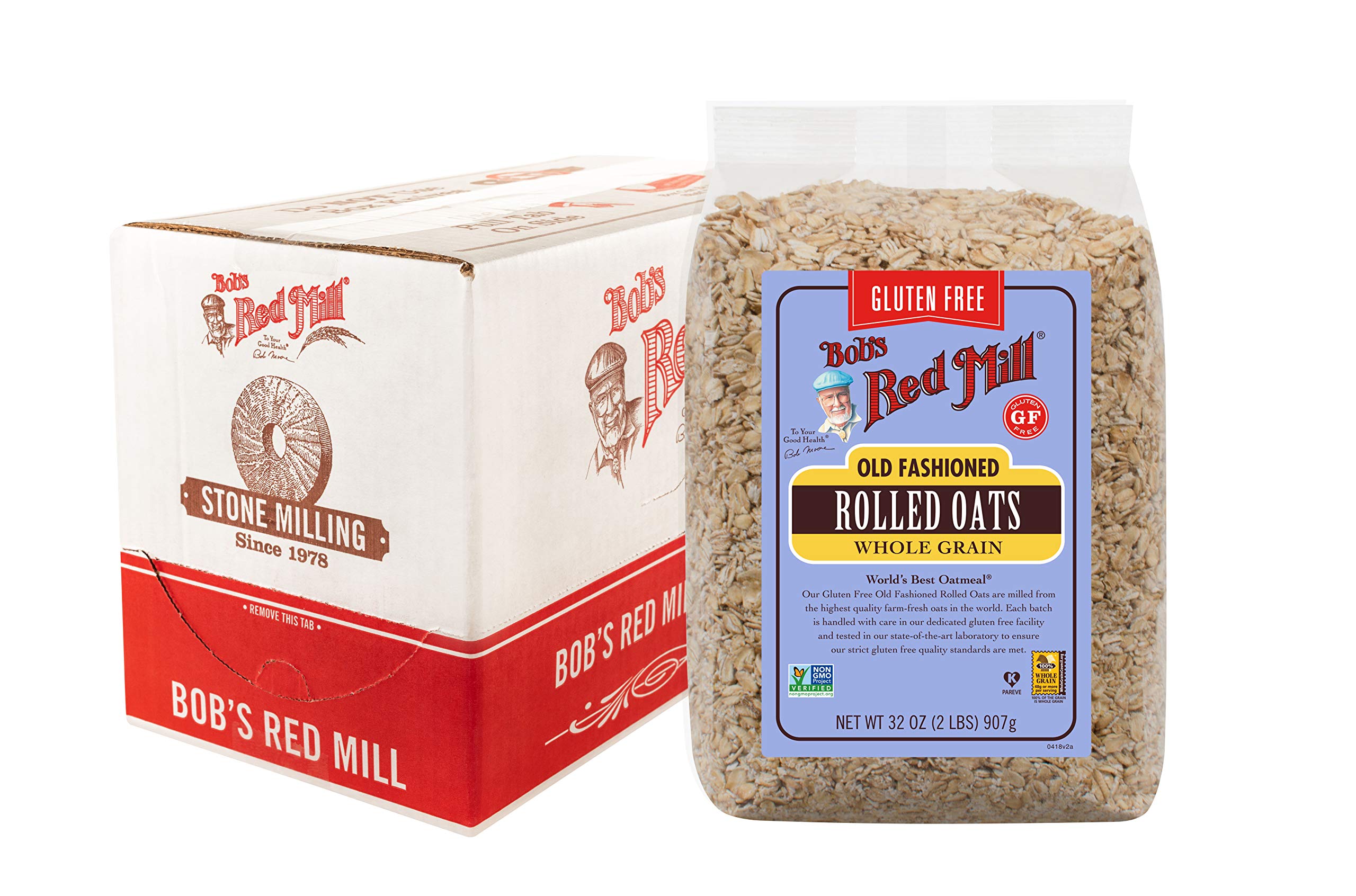 Bob's Red Mill Gluten Free Old Fashion Rolled Oats, 32-ounce (Pack of 4)